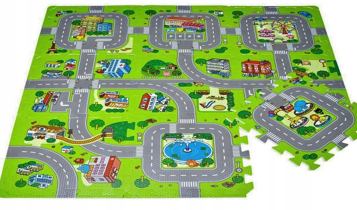 PUZZLE PIANKOWE MATA MIASTO ULICE DROGI 18EL DUŻE