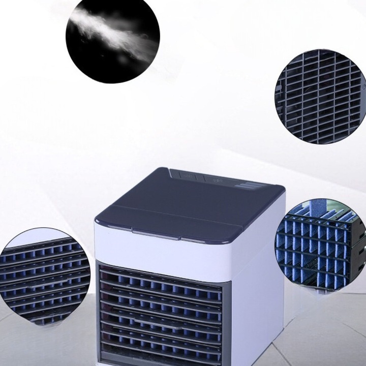 PRZENOŚNY MAŁY KLIMATYZER USB NA WODĘ i LÓD 3W1 KLIMATOR DO DOMU WENTYLATOR