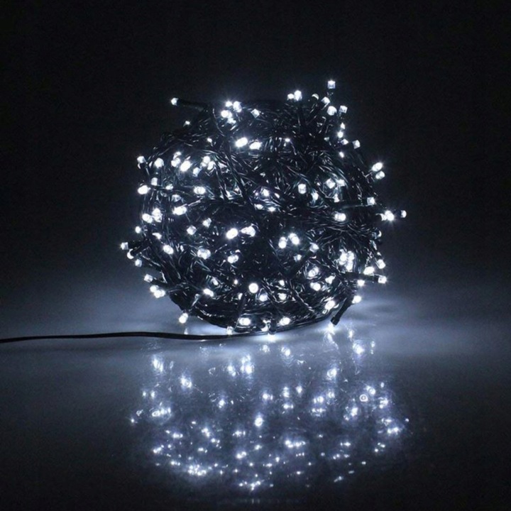 LAMPKI CHOINKOWE 200 LED 12,7M ZIMNY BIAŁY IP44 8 TRYBÓW