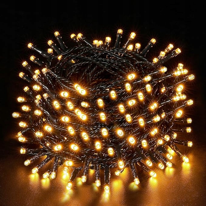 Lampki Choinkowe Świąteczne Żółte 500 Led 40m Świąteczne Łańcuchy Ciepłe