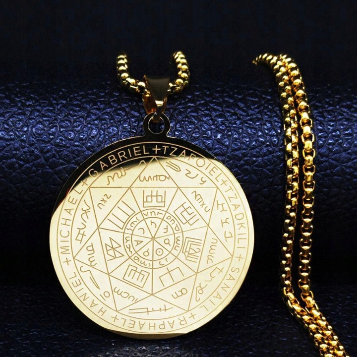 Amulet 7 Aniołów Archaniołów Amulet Pieczęć 316L Złoty Talizman