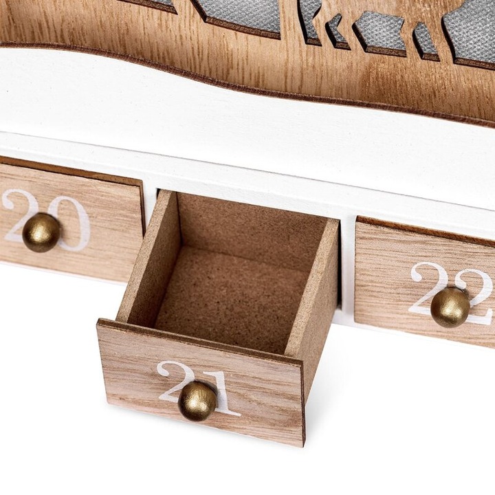 KALENDARZ DREWNIANY ADWENTOWY KRAJOBRAZ LED