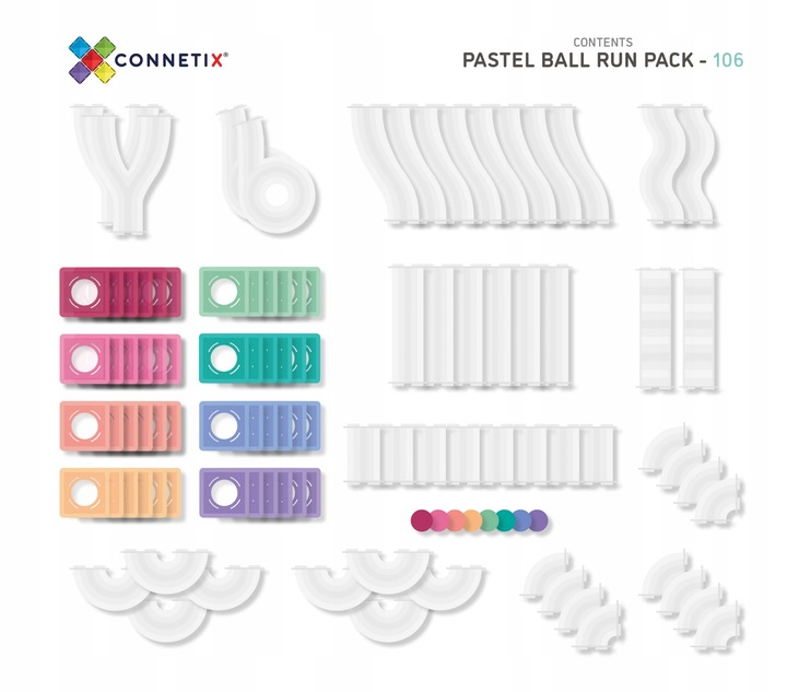 Klocki magnetyczne konstrukcyjne Kulodrom Connetix Pastel 106 elementów