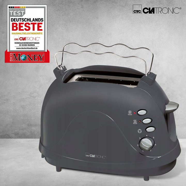Toster na 2 kromki Clatronic TA 3565 Szary