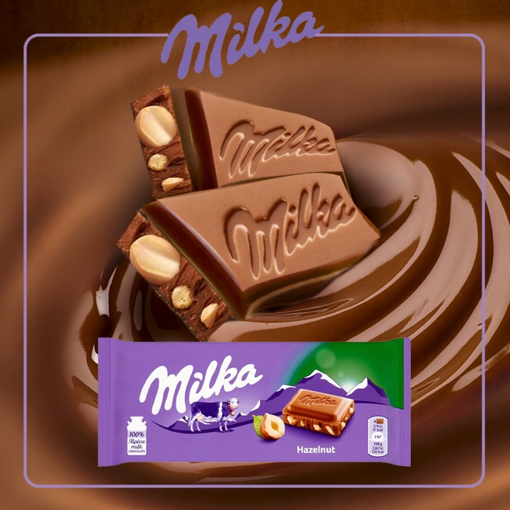 MILKA Czekolada HAZELNUTS ORZECHOWA 8x100g