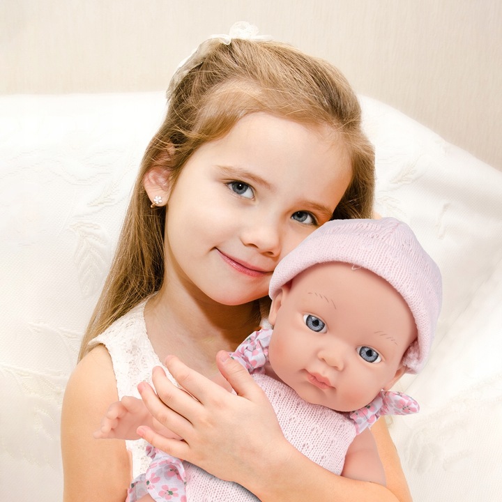 LALKA BOBAS NIEMOWLAK ŚLICZNA RÓŻOWE UBRANKO BUTELKA AKCESORIA DLA DZIECI