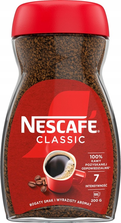 Kawa rozpuszczalna Nescafe CLASSIC 200g intensywność 7