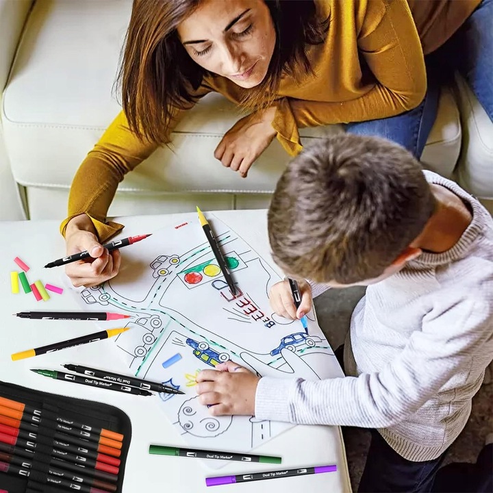 100 KOLORÓW DŁUGOPISY PISAKÓW DUAL BRUSH AKWARELI