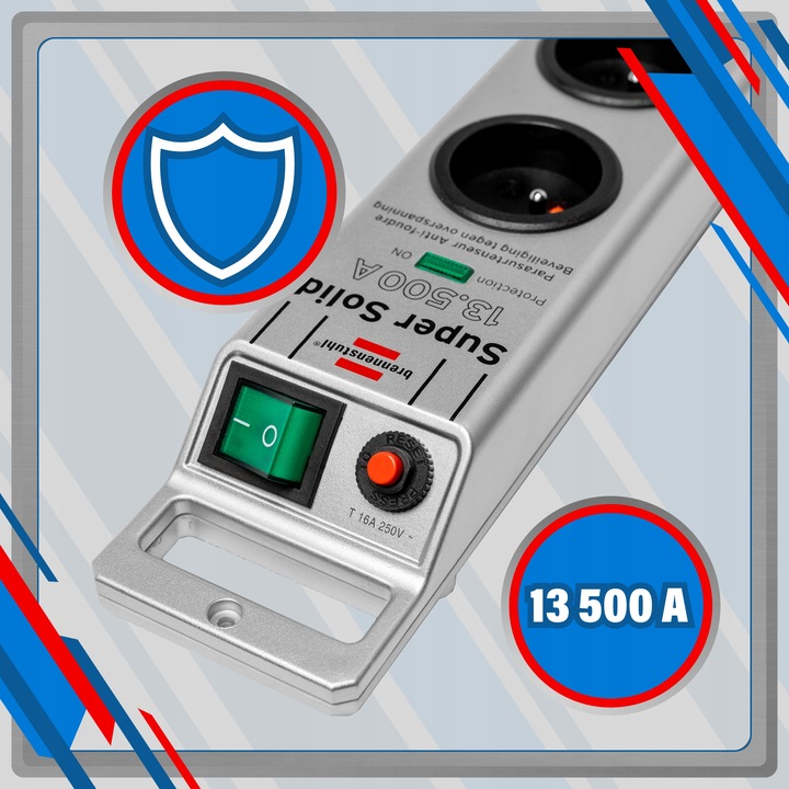 LISTWA ZASILAJĄCA ANTYPRZEPIECIOWA 8G Brennenstuhl Super Solid 13500 A