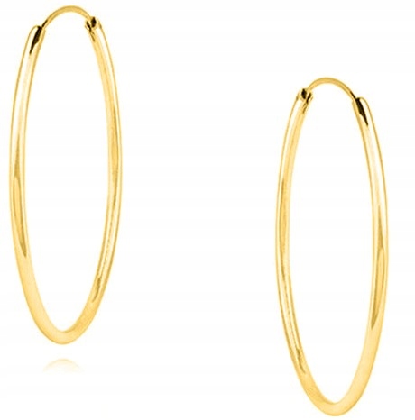 Kolczyki srebrne koła kółka srebro pozłacane 925