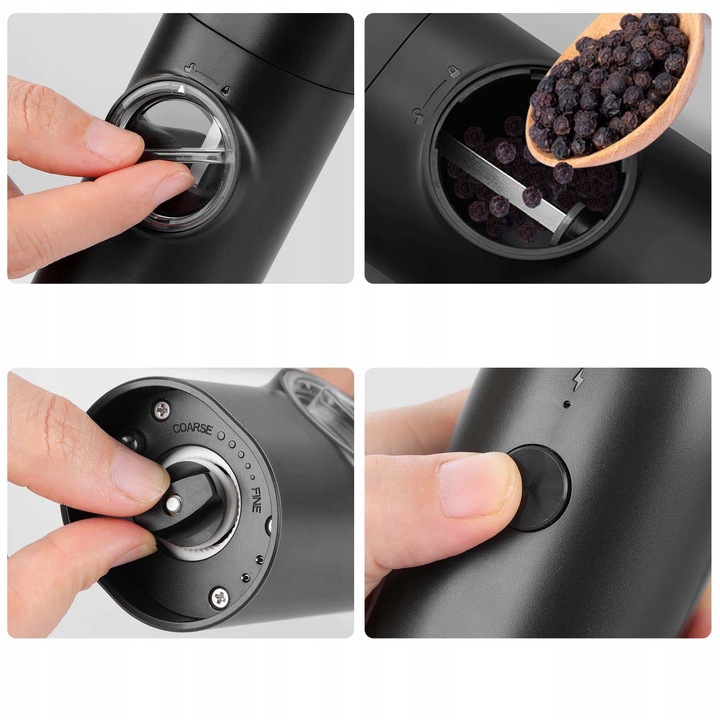 ELEKTRYCZNY MŁYNEK DO SOLI I PIEPRZU | 2w1 ZESTAW