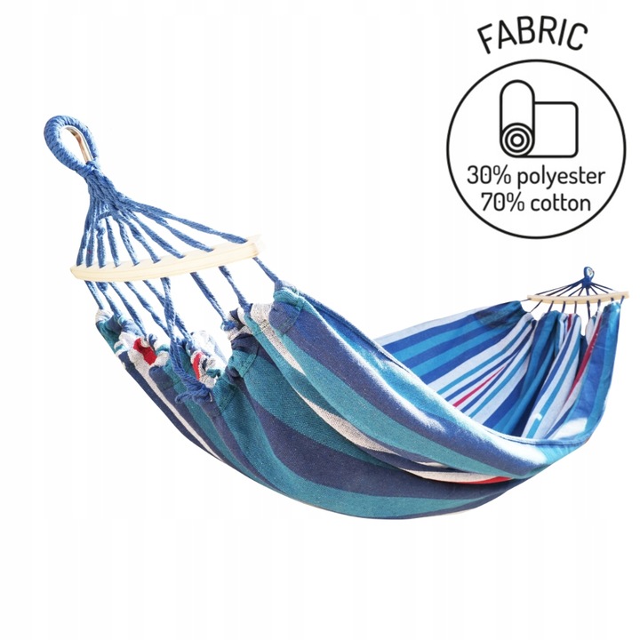 HAMAK Ogrodowy 2 Osobowy HUŚTAWKA XXL 200x150cm 2 Liny Pasy Haki Pokrowiec