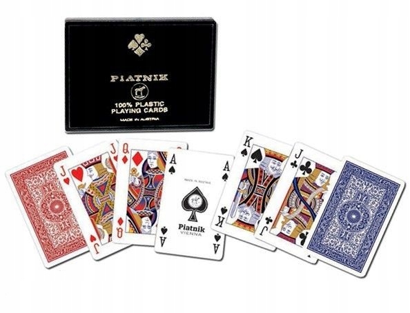 2 X KARTY DO GRY 100% PLASTIK PIATNIK SUPER JAKOŚĆ