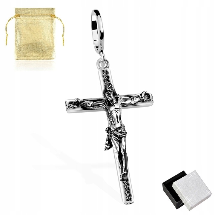 KRZYŻYK DO GRUBEGO ŁANCUSZKA SREBRO 925 DUŻY MĘSKI KRZYŻ SREBRO PRÓBA 925