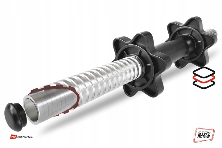 HANTLE KOMPOZYTOWE ZESTAW HANTLI 2x10KG REGULOWANE BITUMICZNE SZTANGA GRYF