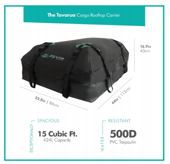 BAGAŻNIK DACHOWY SAMOCHODOWY TORBA WODOODPORNA 424 L