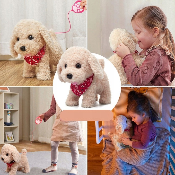 PIESEK INTERAKTYWNY NA SMYCZY ZABAWKA DLA DZIECI PIES CHODZI SZCZEKA