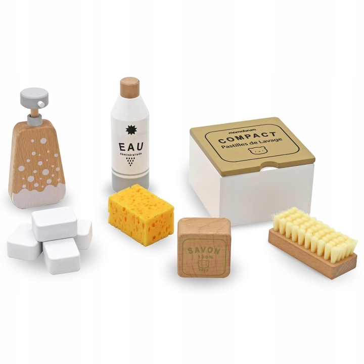 Zabawka Edukacyjna DREWNIANY Zestaw do SPRZĄTANIA DLA DZIECI - 10 ELEMENTÓW