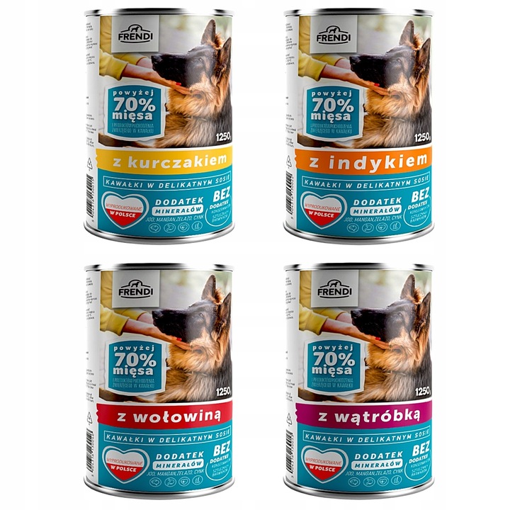 Frendi dla psa Mix smaków 16 puszek 1250 g