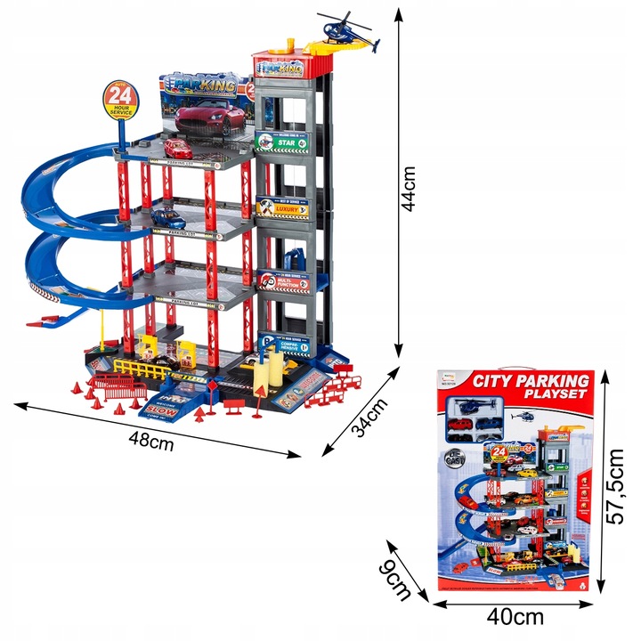 GARAŻ WIELOPOZIOMOWY PARKING SAMOCHODOWY AUTA HELIKOPTER Z WINDĄ DLA DZIECI