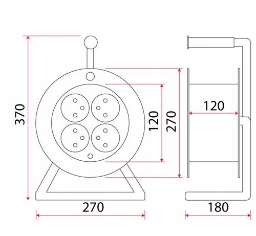 DUŻY BĘBEN PUSTY ZWIJAK NAWIJAK KABLA PRZEWODU PRZEDŁUŻACZA DO 50M 3X2,5MM2