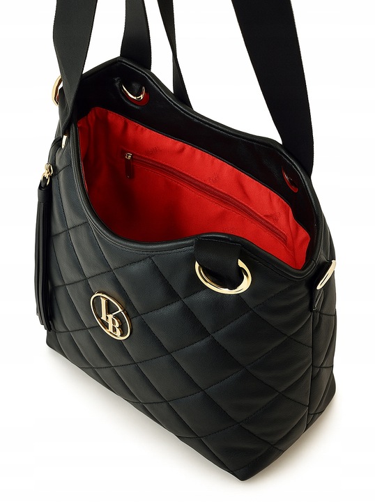 LAURA BIAGGI Klasyczna Torebka Damska Shopper Na Ramię Skórzana Pikowana