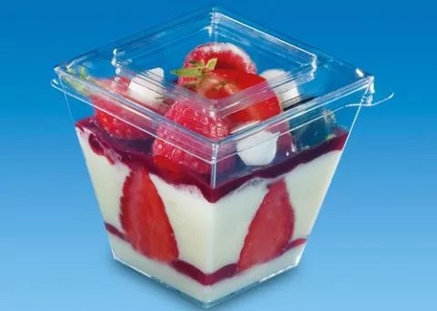 Pucharki pojemniki na przekąski 200ml deser + wieczko 50szt