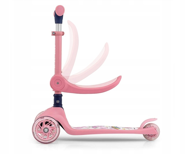 Hulajnoga trójkołowa dla dzieci koła LED Scooter Milly Mally Fuzzy Pink