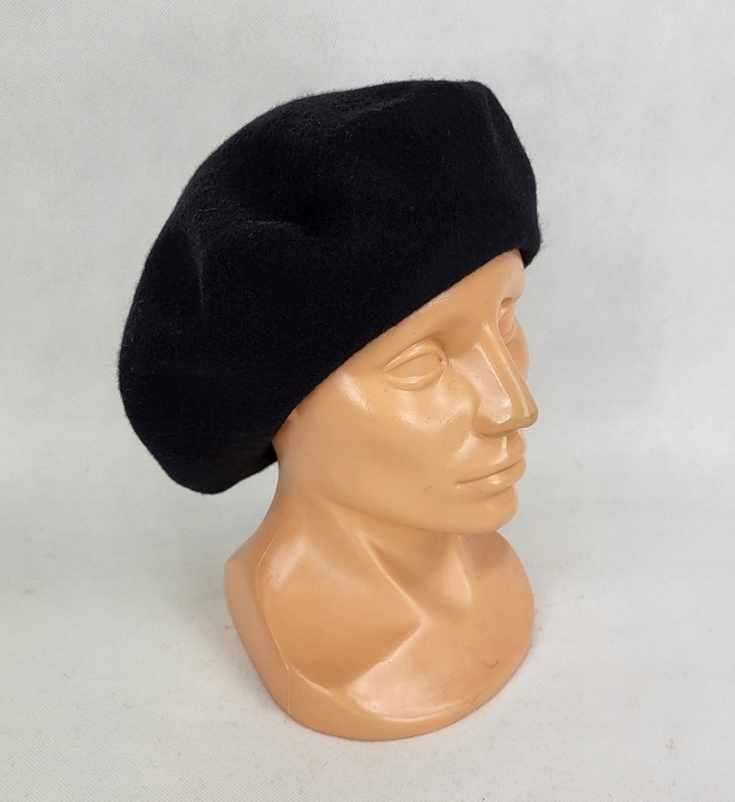 96 Klasyczny BERET FEZKO CZARNY rozm. 11,5 (duży)