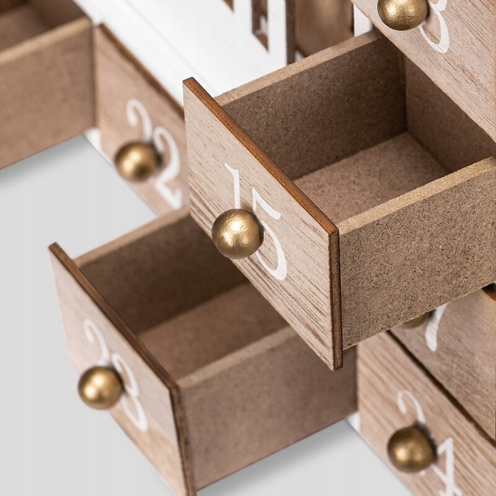 KALENDARZ DREWNIANY ADWENTOWY KRAJOBRAZ LED