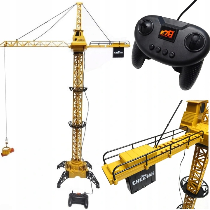 DŹWIG BUDOWLANY PILOTEM DUŻY ŻURAW GIGANT ZDALNIE STEROWANY MULTIFUNKCJE