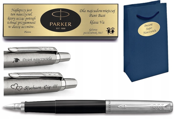 PARKER Jotter pióro czarne TABLICZKA GRAWER
