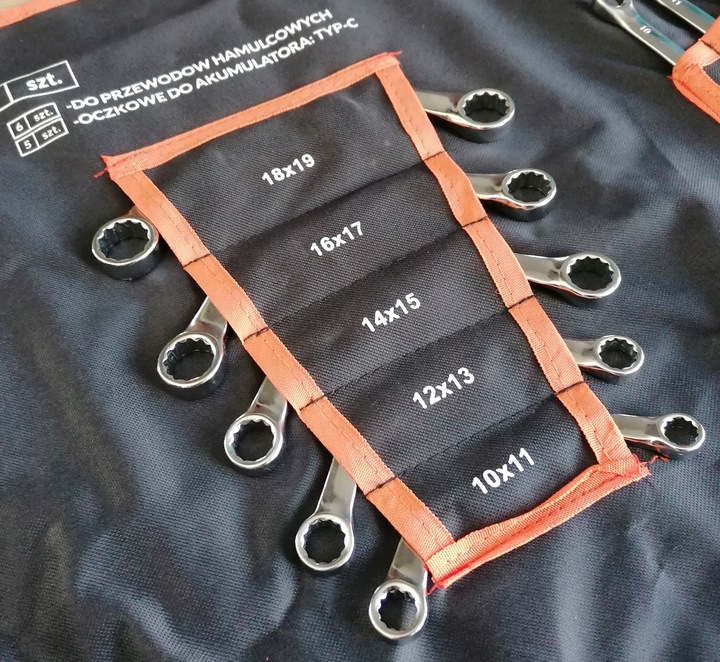 KLUCZE PŁASKO OCZKOWE 6-32 TORX ZESTAW NA PŁACHCIE PŁACHTA 47 ELEMENTY