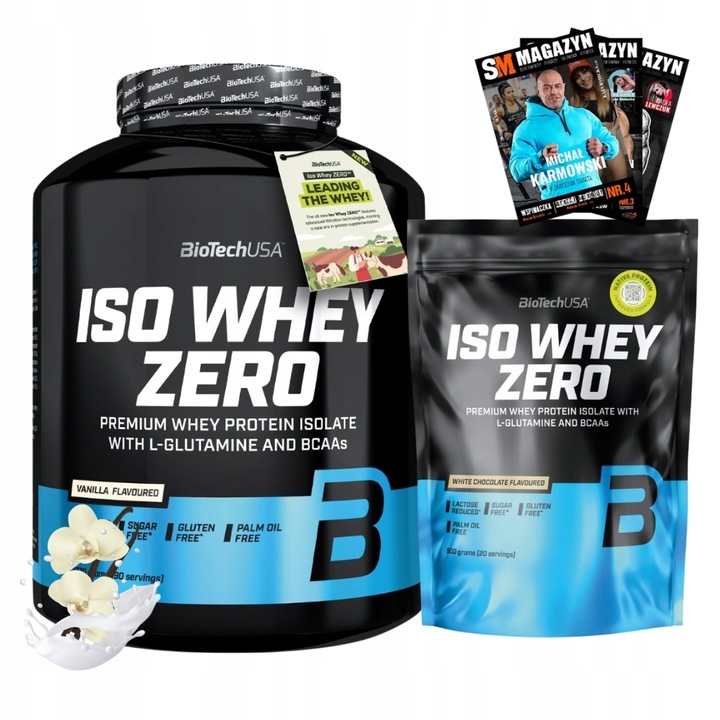 BIOTECH ISO WHEY ZERO 2270g + ISO WHEY ZERO 500g IZOLAT BIAŁKO SERWATKA