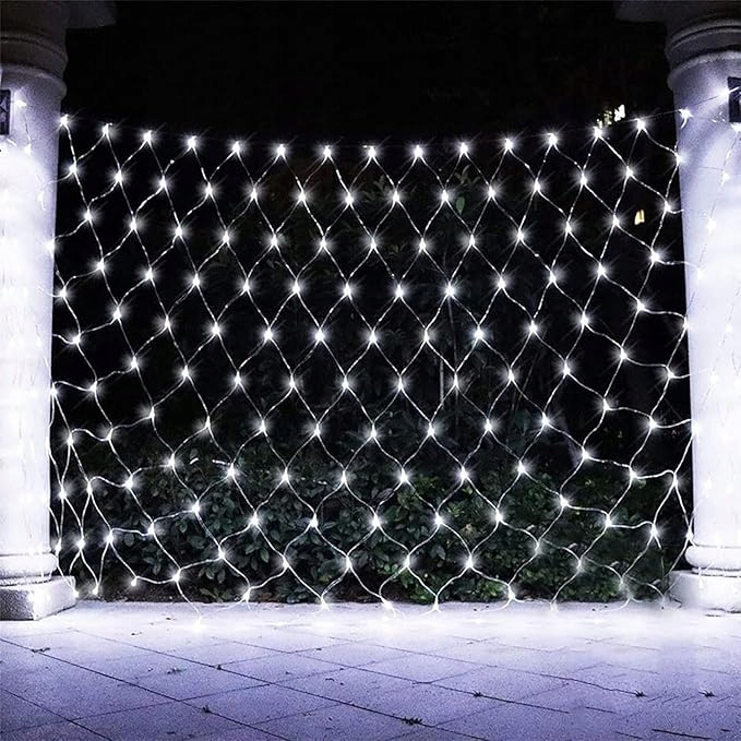 Siatka LED BIAŁA ZIMNA LAMPKI choinkowe KURTYNA 2,5x2,5m 230V