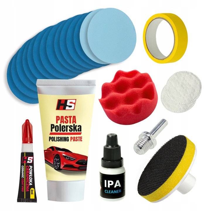 ZESTAW DO POLEROWANIA LAMP REGENERACJI REFLEKTORÓW HS + POWŁOKA CERAMICZNA