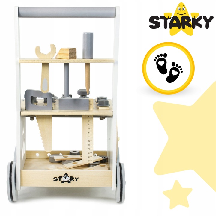 PCHACZ DREWNIANY CHODZIK JEŻDZIK DZIECI WARSZTAT ZESTAW MAJSTERKOWICZA 3w1