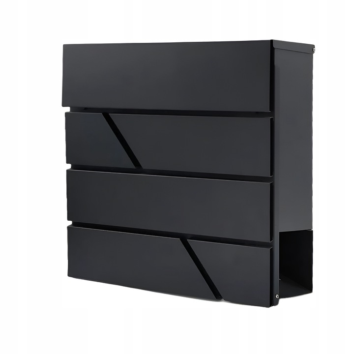 LISTOWA POCZTOWA SKRZYNKA NA LISTY POCZTĘ CZARNY MAT Z GAZETNIKIEM DUŻA A4