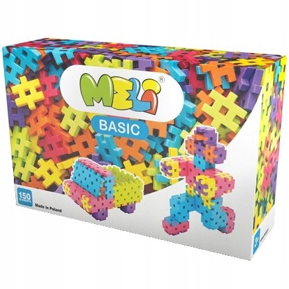 KLOCKI KONSTRUKCYJNE Wafle MELI Basic 150 ELEMENTÓW KREATYWNA ZABAWA DZIECI