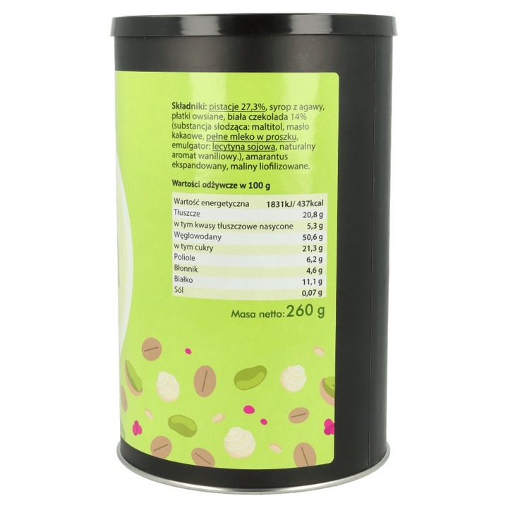 Granola pistacja z białą czekoladą 260g Krukam