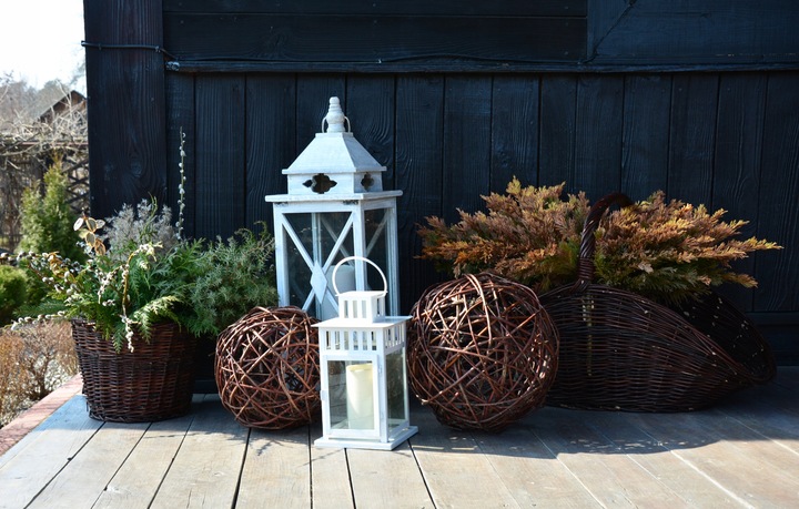 Wiklinowy KOSZ NA PIKNIK koszyk do kominka