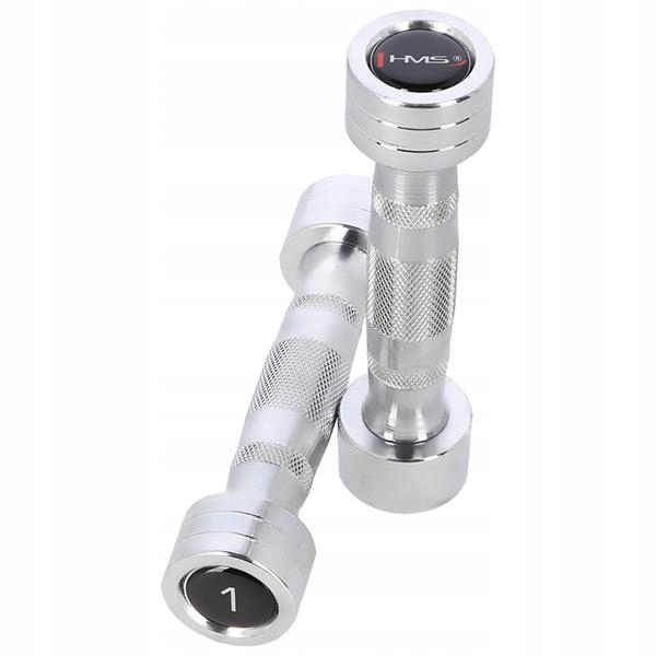 Hantle hantelki chromowane ciężarki do ćwiczeń zestaw 2 x 1 kg CHD01 HMS