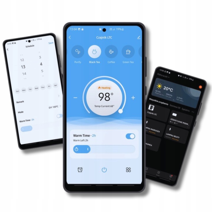 Czajnik Elektryczny SMART Wifi Regulacja Temperatury Aplikacja 1,7l Czarny