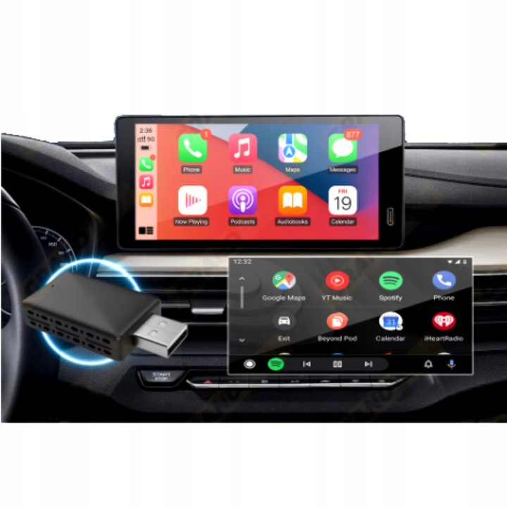 BEZPRZEWODOWY CARPLAY ADAPTER MINI USB DO ANDROID AUTO IPHONE IOS