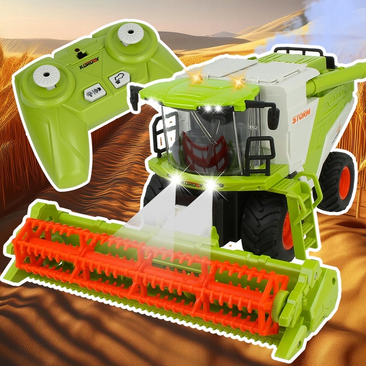 Kombajn Zdalnie Sterowany Pilot R/C Traktor Generator DYMU Światła Dźwięk