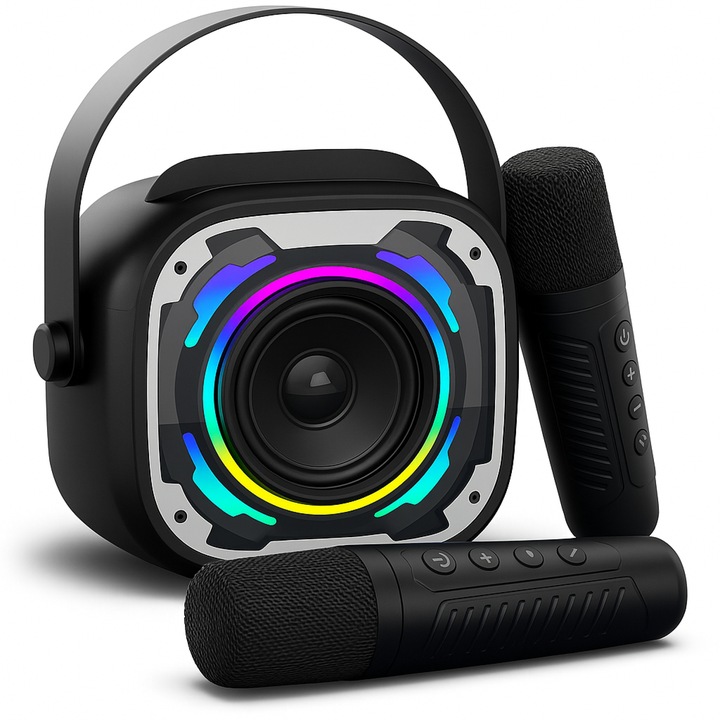 BEZPRZEWODOWY ZESTAW DO KARAOKE GŁOŚNIK BLUETOOTH + 2 MIKROFONY DLA DZIECI