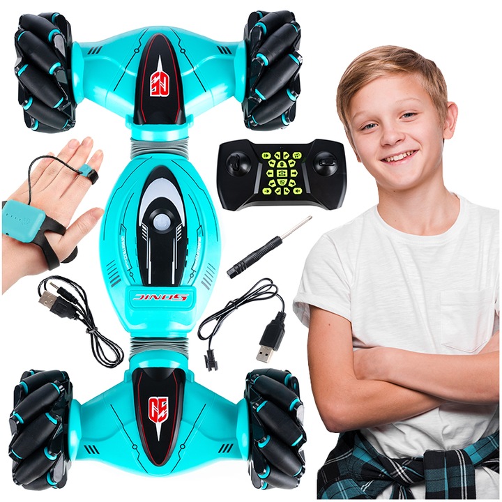 Samochód Zdalnie Sterowany Rc Twister Akrobacje Led Stunt 360 Dla Dzieci