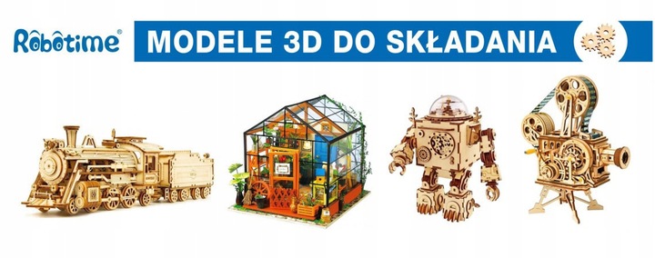 DREWNIANE PUZZLE 3D MODEL DO SKLEJANIA POCIĄG LOKOMOTYWA