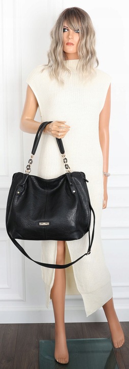 Torebka Damska Worek shopper włoska marka CHARRO A4 pojemna CH7720 Czarna