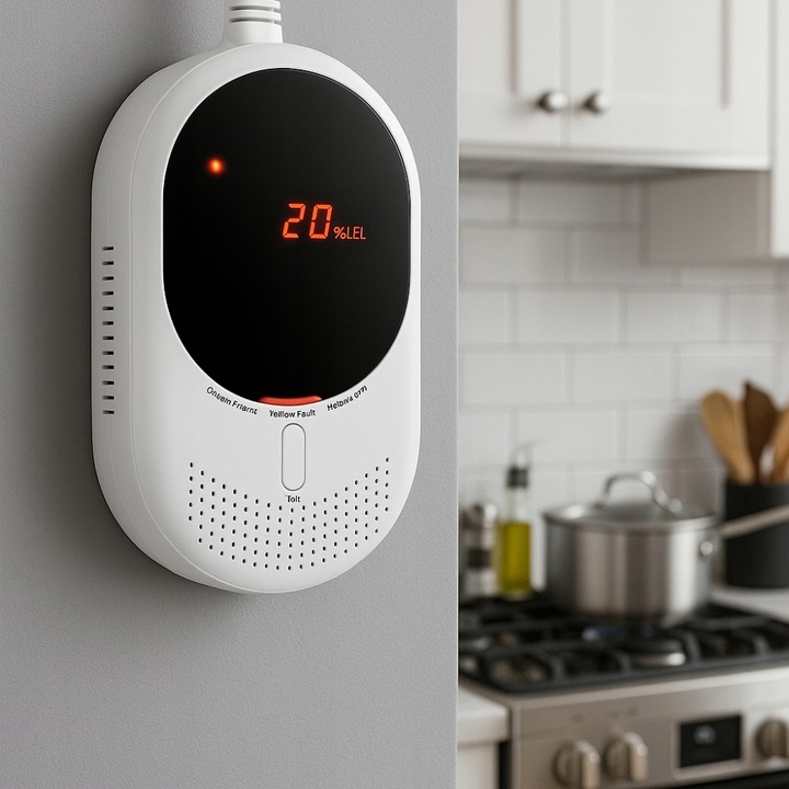 Czujnik Czadu Gazu Ziemnego Tlenku Węgla Detektor Czujka CERTYFIKOWANY LCD